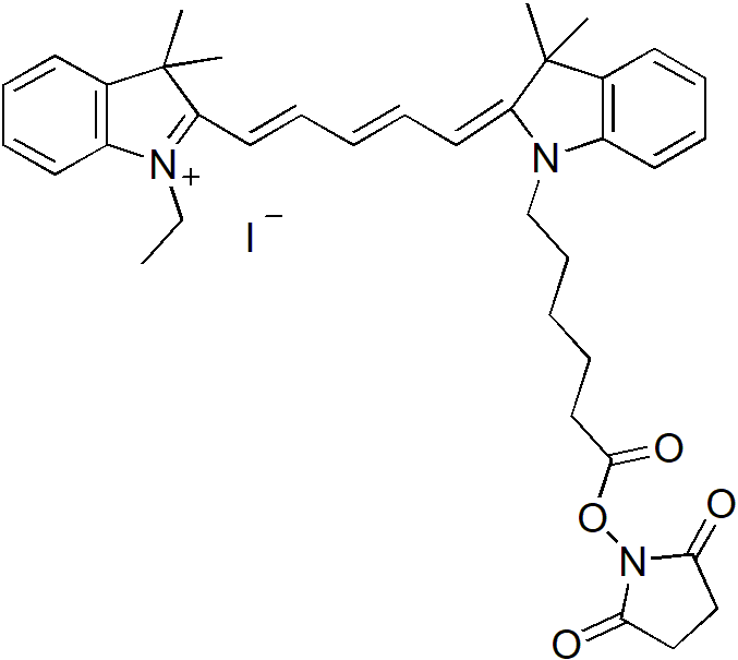 Cy5.5-M SE（Cy5.5-M 琥珀酰亚胺酯） 货号:               C5083  规格:               1mg