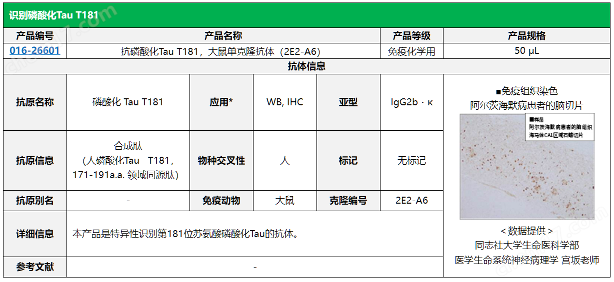 Tau 抗体系列疾病研究-Wako富士胶片和光